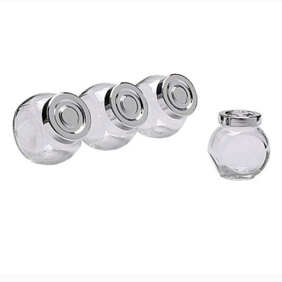 IKEA Other - IKEA RAJTAN Spice jar, Glass, Aluminum Color 400.647.02, 1-Pack( 4-Count ),Clear